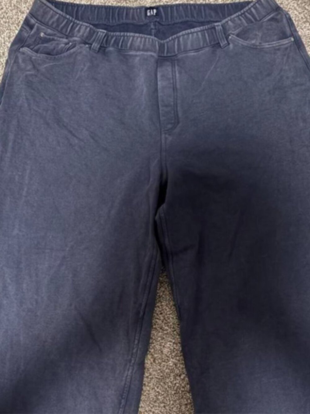 GAP Faded Navy Blue Sweatpants Joggers XXL Elastic Waist Acid Wash Casual Oversi